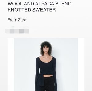 ISO Zara Dark Blue Alpaca/ Wool Blend knotted sweater